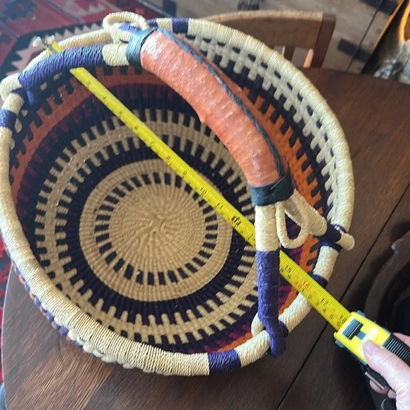 African Bolga basket. Ethnic, tribal, eclectic, unique, hippie, boho home vibes - Picture 6 of 16